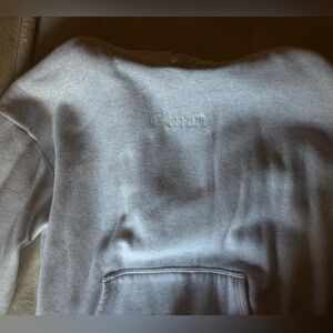 Comfrt Women's Light Gray Embroidered Hoodie